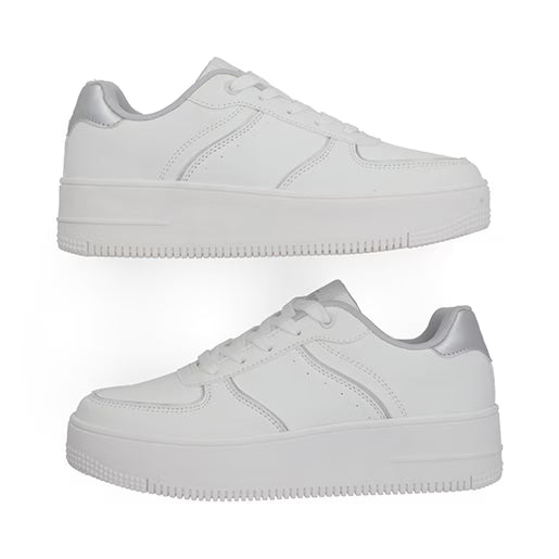 Sneaker De Plataforma para Mujer Estilo 610901 Plata