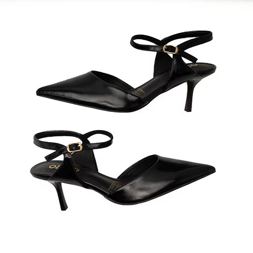 Zapatilla De Tacón Bajo para Mulher Estilo 680301 Negro