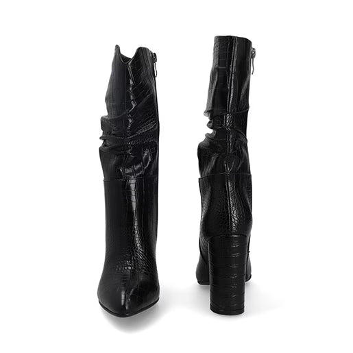 Bota Corta De Tacón para Mujer Estilo 683001 Negro