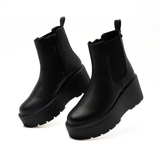 Botín Cuña Chelsea para Mujer Estilo 683901 Negro
