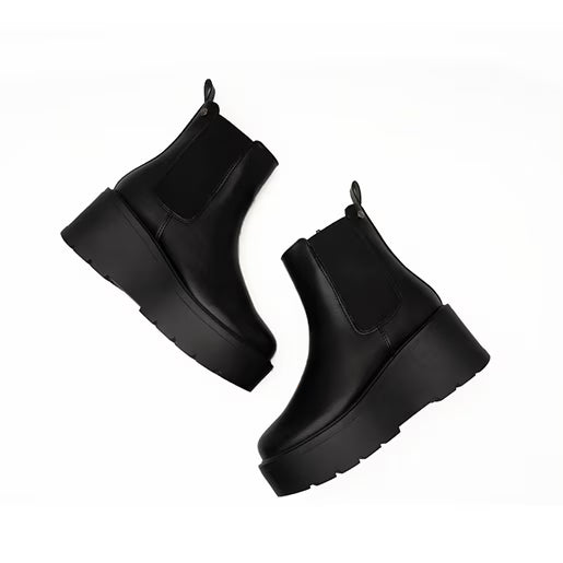 Botín Cuña Chelsea para Mujer Estilo 683901 Negro