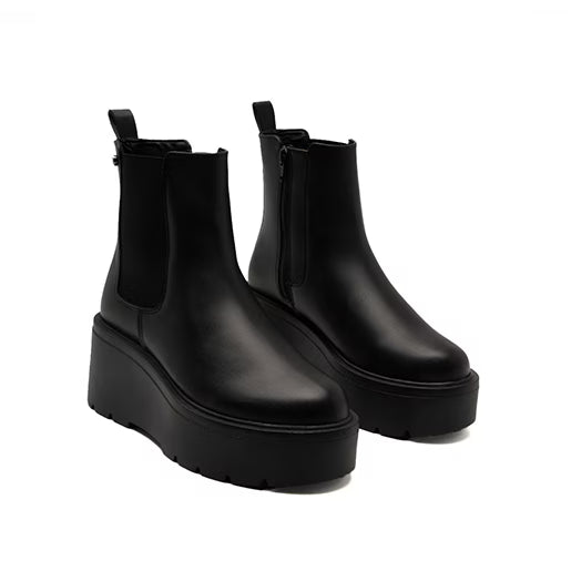 Botín Cuña Chelsea para Mujer Estilo 683901 Negro