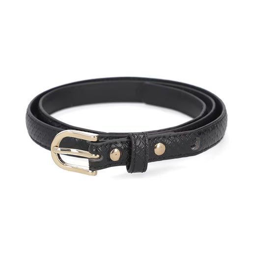 2-Pack Cinturón Básico para Mujer Estilo 110923 Negro - Beige