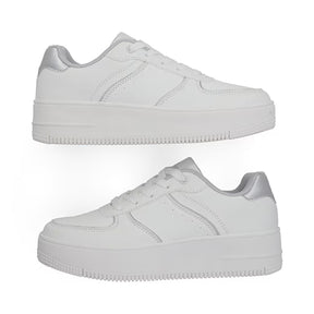 Sneaker De Plataforma para Mujer Estilo 610901 Plata