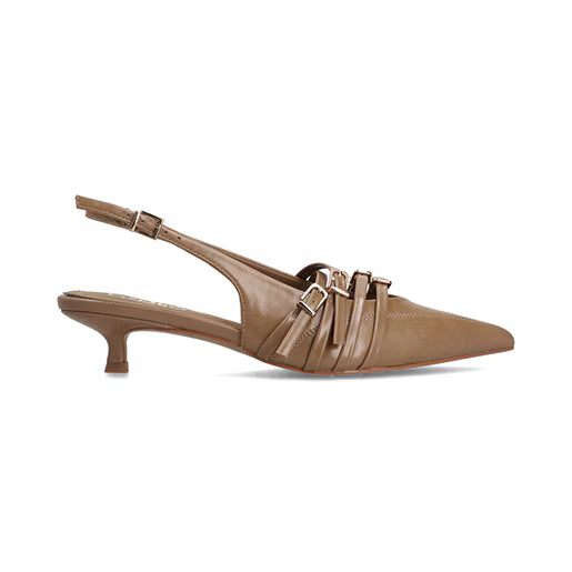 Zapatilla De Tacón Bajo para Mulher Estilo 617903 Camel