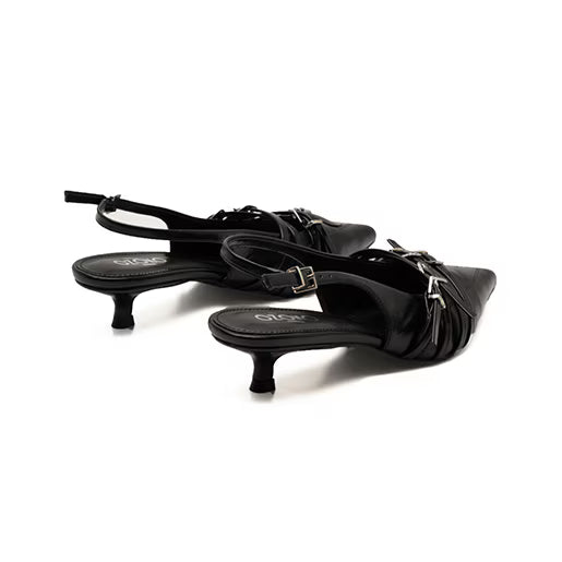 Zapatilla De Tacón Bajo para Mulher Estilo 617903 Negro