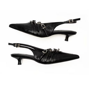 Zapatilla De Tacón Bajo para Mulher Estilo 617903 Negro