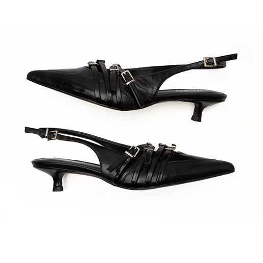 Zapatilla De Tacón Bajo para Mulher Estilo 617903 Negro