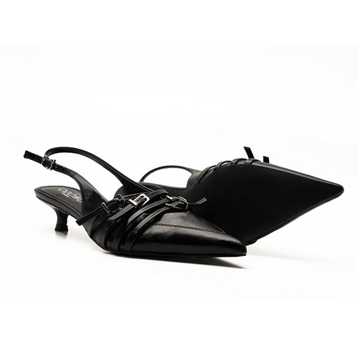 Zapatilla De Tacón Bajo para Mulher Estilo 617903 Negro