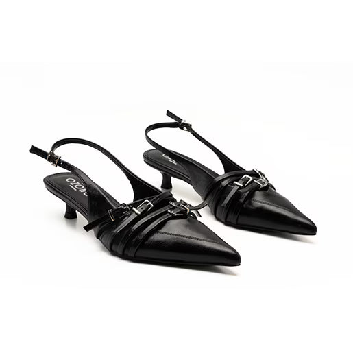 Zapatilla De Tacón Bajo para Mulher Estilo 617903 Negro