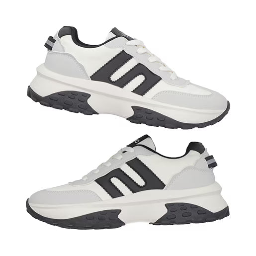 Sneaker Urbano Sport para Mujer con Suela Ligera Estilo 618301 Gris-Negro