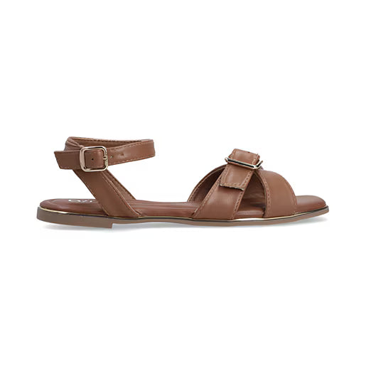 Sandalia Piso Con Pulsera para Mujer con hebilla ajustable Estilo 670701 Tan