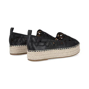 Mocasín Suela Yute para Mujer con bordado Estilo 671301 Negro