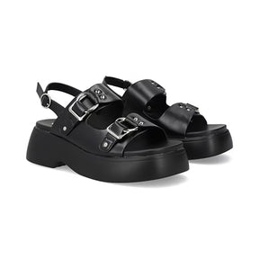 Sandalia Chunky para Mujer con suela ligera Estilo 671601 Negro