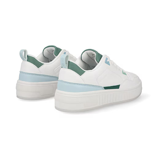 Sneaker Plataforma para Mujer Estilo 671701 Blanco - Verde
