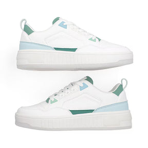 Sneaker Plataforma para Mujer Estilo 671701 Blanco - Verde