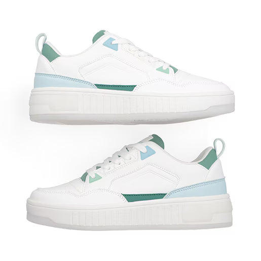 Sneaker Plataforma para Mujer Estilo 671701 Blanco - Verde