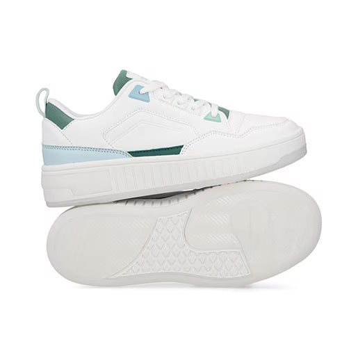 Sneaker Plataforma para Mujer Estilo 671701 Blanco - Verde