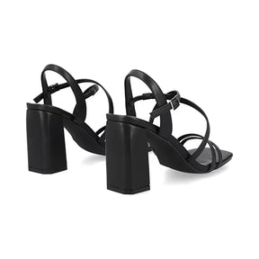 Sandalia Tacón Medio para Mujer Estilo 672701 Negro