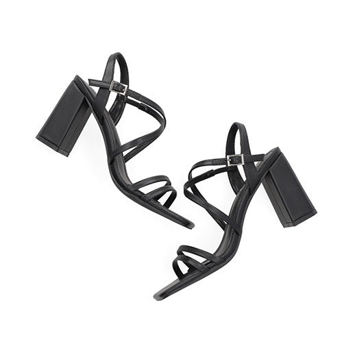 Sandalia Tacón Medio para Mujer Estilo 672701 Negro
