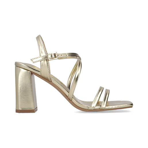 Sandalia Tacón Medio para Mujer Estilo 672701 Oro