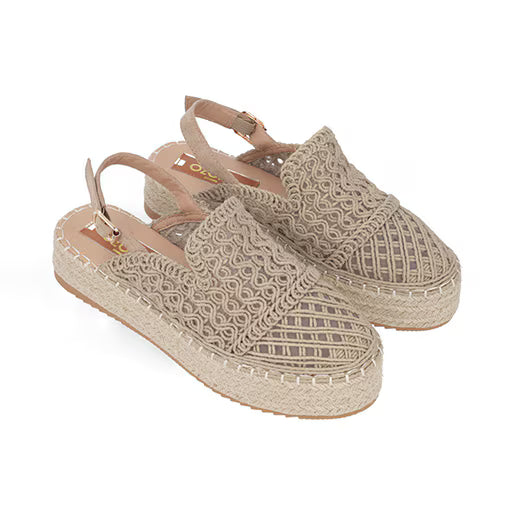 Alpargata Sueco Yute para Mujer con tejido Estilo 672901 Beige