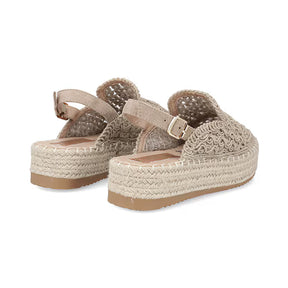 Alpargata Sueco Yute para Mujer con tejido Estilo 672901 Beige