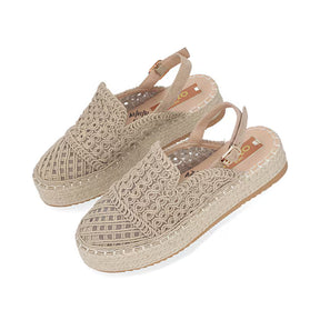 Alpargata Sueco Yute para Mujer con tejido Estilo 672901 Beige