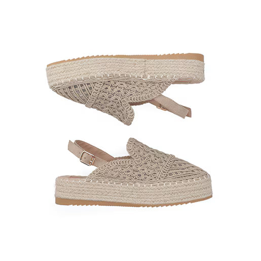 Alpargata Sueco Yute para Mujer con tejido Estilo 672901 Beige