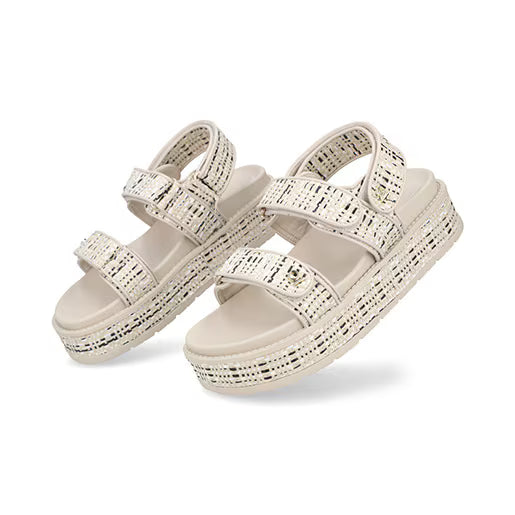 Sandalia Plataforma para Mujer con ajuste perfecto Estilo 674501 Beige