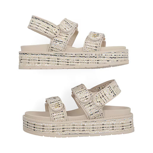 Sandalia Plataforma para Mujer con ajuste perfecto Estilo 674501 Beige