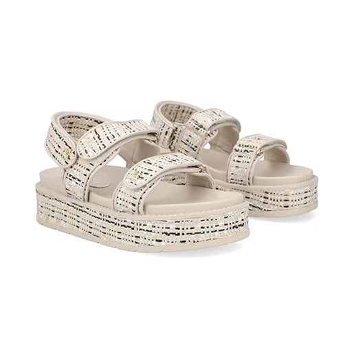 Sandalia Plataforma para Mujer con ajuste perfecto Estilo 674501 Beige