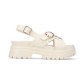 Sandalia Chunky para Mujer con hebilla ajustable Estilo 676901 Latte