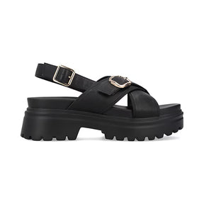 Sandalia Chunky para Mujer con hebilla ajustable Estilo 676901 Negro