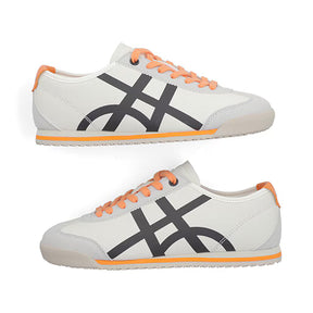 Sneaker Retro para Mujer Estilo 677101 Latte - Naranja