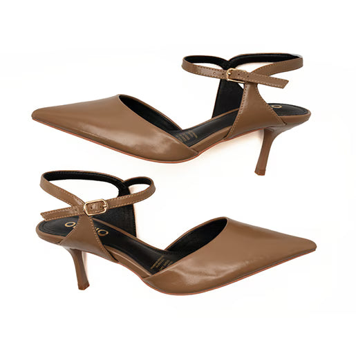 Zapatilla De Tacón Bajo para Mulher Estilo 680301 Capuchino