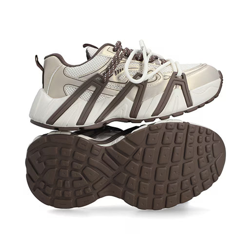 Sneaker Tipo Chunky para Mujer Estilo 680601 Oro