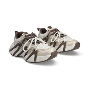 Sneaker Tipo Chunky para Mujer Estilo 680601 Oro