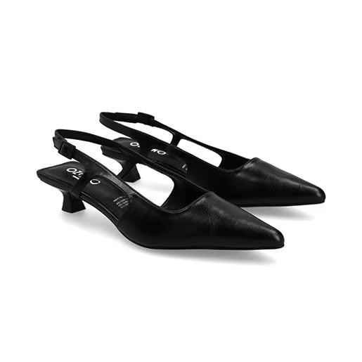 Zapatilla De Tacón Bajo para Mulher Estilo 681201 Negro