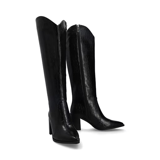 Bota Alta Western para Mujer Estilo 682901 Negro