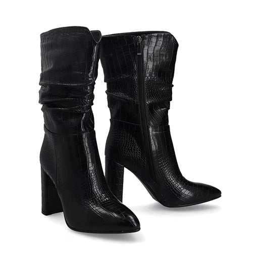 Bota Corta De Tacón para Mujer Estilo 683001 Negro