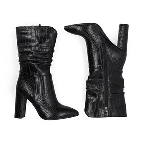 Bota Corta De Tacón para Mujer Estilo 683001 Negro