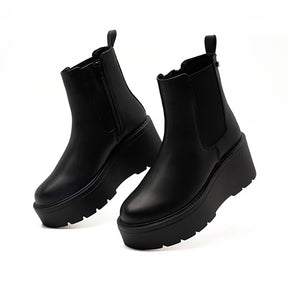 Botín Cuña Chelsea para Mujer Estilo 683901 Negro