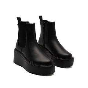 Botín Cuña Chelsea para Mujer Estilo 683901 Negro
